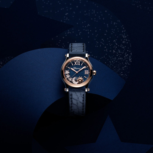 detail Chopard Happy Sport Sun, Moon and Stars 278573-6027