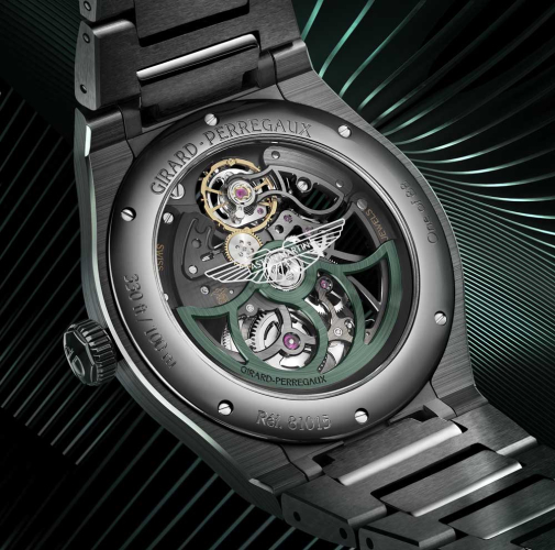 detail Girard-Perregaux Laureato Skeleton Aston Martin Edition 81015-32-3538-32A