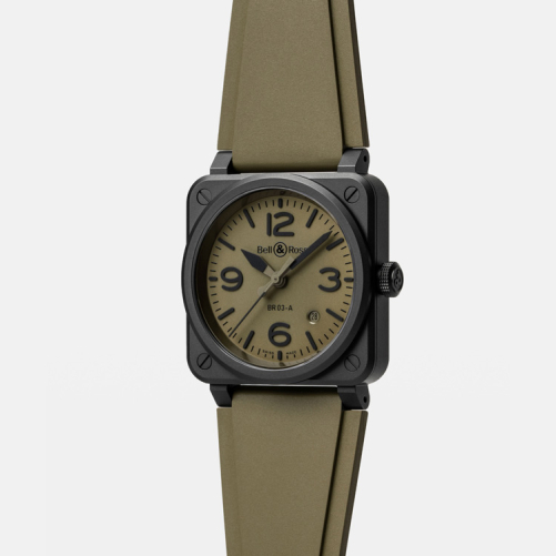 detail Bell & Ross New BR 03 Military Ceramic BR03A-MIL-CE/SRB