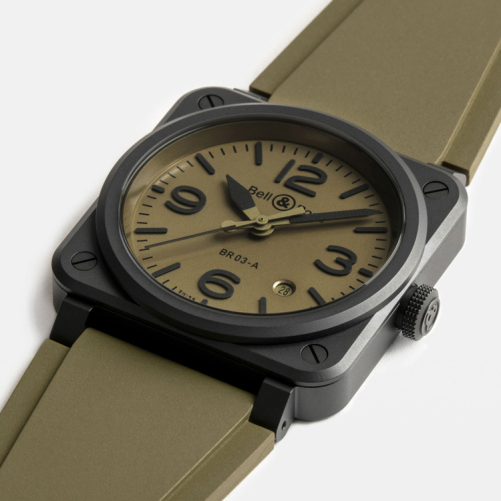 detail Bell & Ross New BR 03 Military Ceramic BR03A-MIL-CE/SRB