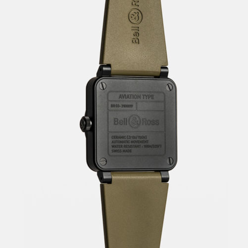 detail Bell & Ross New BR 03 Military Ceramic BR03A-MIL-CE/SRB