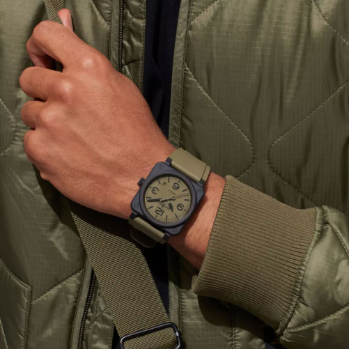 detail Bell & Ross New BR 03 Military Ceramic BR03A-MIL-CE/SRB