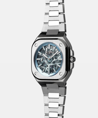 detail Bell & Ross BR-05 Skeleton Arctic Blue BR05A-AB-SKST/SST