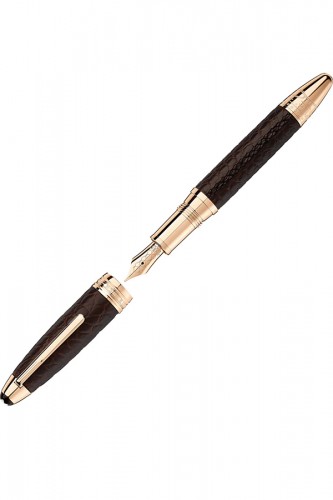 detail Montblanc Great Masters Exotic Brown Alligator Fountain Pen 119693