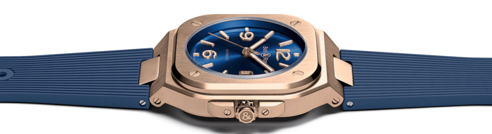 detail Bell & Ross BR 05 Blue Gold BR05A-BLU-PG/SRB
