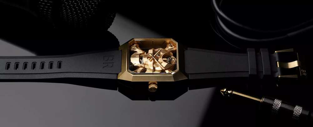 detail Bell & Ross BR01 Cyber Skull Bronze BR01-CSK-BR/SRB