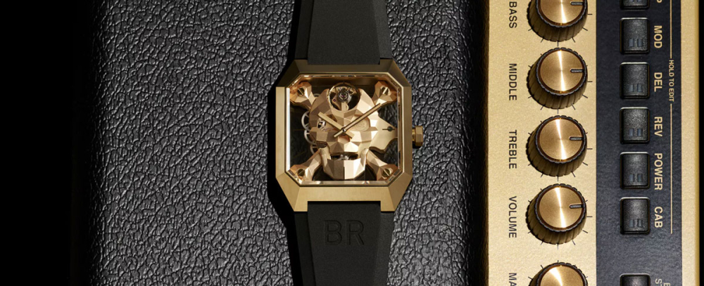 detail Bell & Ross BR01 Cyber Skull Bronze BR01-CSK-BR/SRB