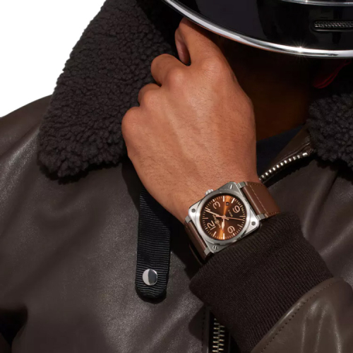 detail Bell & Ross New BR 03 Golden Heritage BR03A-GH-ST/SCA