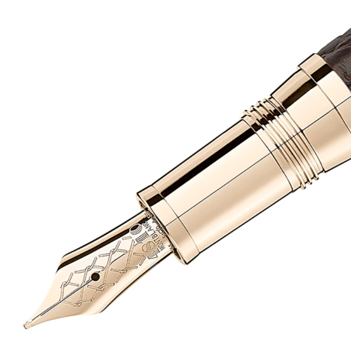 detail Montblanc Great Masters Exotic Brown Alligator Fountain Pen 119693