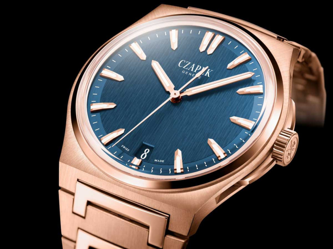 detail Czapek Antarctique Moun Erebus Deep Blue Full Rose Gold 5N 1540-P/S