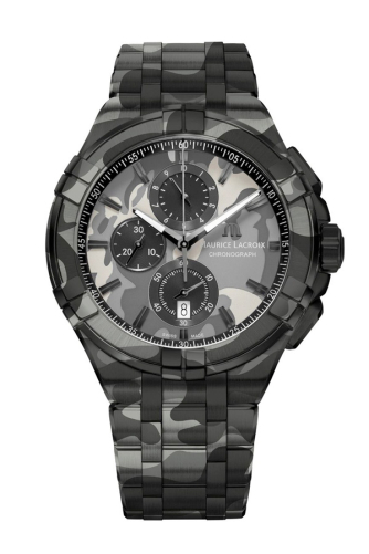 detail Maurice Lacroix Aikon Chronograph Camouflage 44mm AI1018-PVB02-336-1
