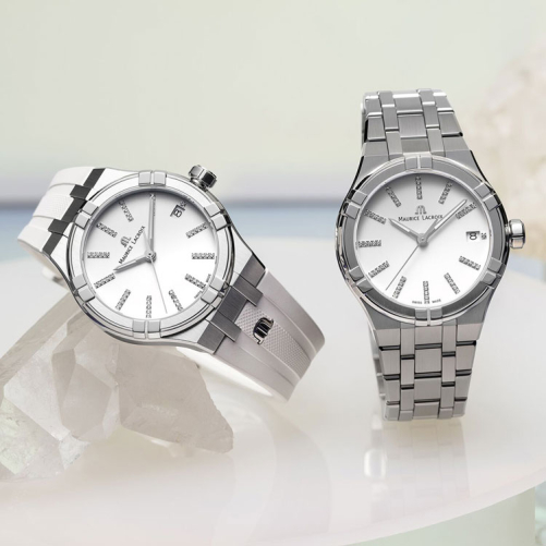 detail Maurice Lacorix Aikon Quartz Date 35mm AI1106-SS002-150-1