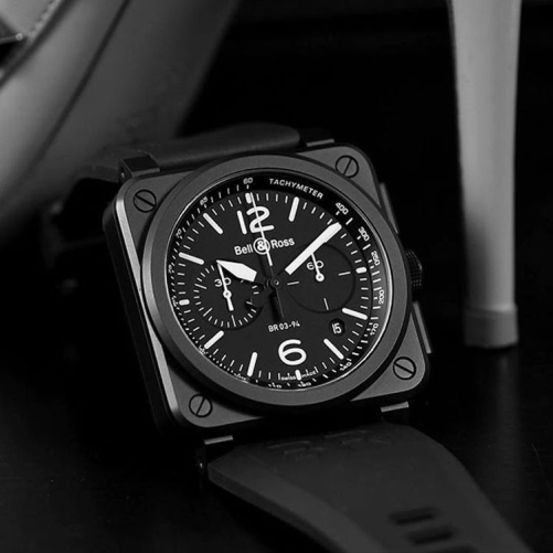 detail Bell & Ross Black Matte BR0394-BL-CE