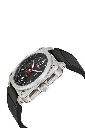 detail Bell & Ross Black Steel BR0394-BLC-ST/SCA