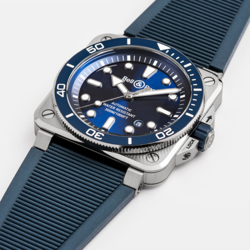 detail Bell & Ross BR 03 Diver Blue Steel BR03A-D-BLU-ST/SRB