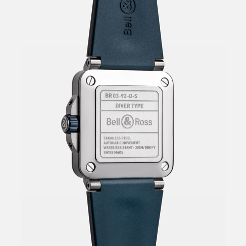 detail Bell & Ross BR 03 Diver Blue Steel BR03A-D-BLU-ST/SRB