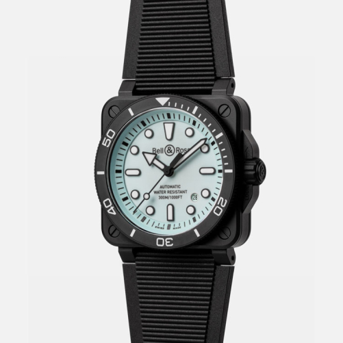 detail Bell & Ross BR 03 Diver Full Lum Ceramic BR03A-D-LM-CE/SRB