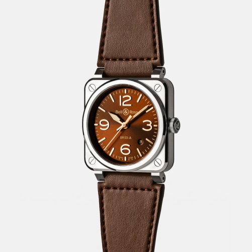 detail Bell & Ross New BR 03 Golden Heritage BR03A-GH-ST/SCA