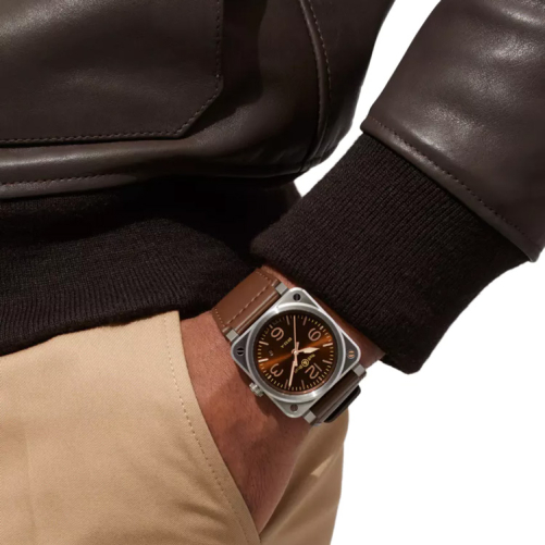 detail Bell & Ross New BR 03 Golden Heritage BR03A-GH-ST/SCA