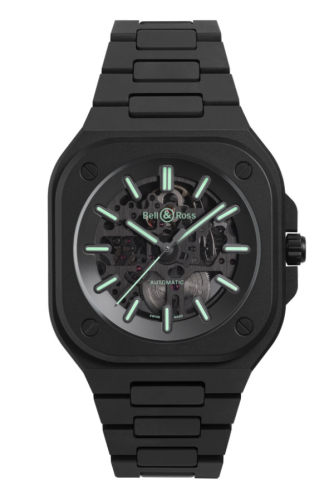 detail Bell & Ross BR 05 Skeleton Black Lum Ceramic BR05A-BLM-SKCE/SCE