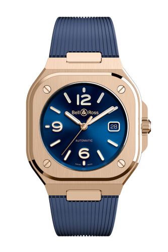 detail Bell & Ross BR 05 Blue Gold BR05A-BLU-PG/SRB