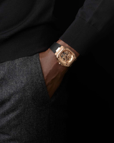 detail Bell & Ross BR 05 Skeleton Gold BR05A-PG-SK-PG/SRB