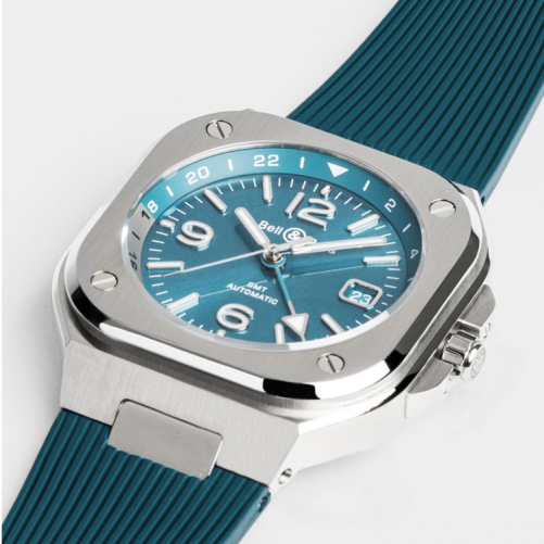 detail Bell & Ross BR 05 GMT Sky Blue BR05G-PB-ST/SRB