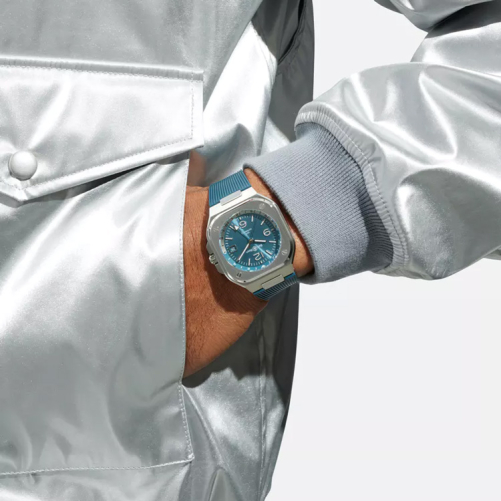 detail Bell & Ross BR 05 GMT Sky Blue BR05G-PB-ST/SRB