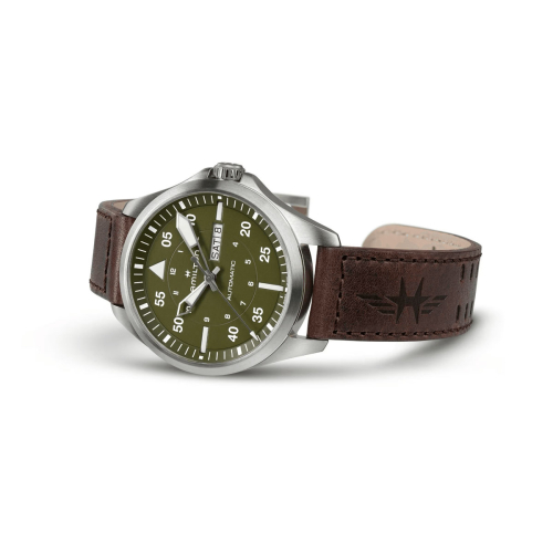 detail Hamilton Khaki Aviation Pilot Day Date Auto H64635560