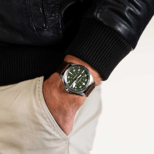 detail Hamilton Khaki Aviation Pilot Day Date Auto H64635560