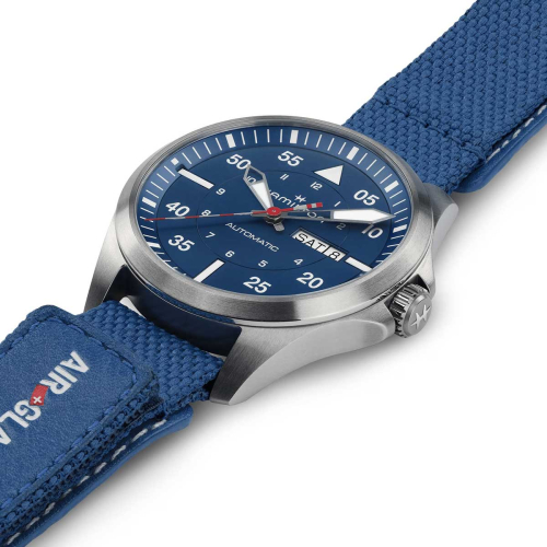 detail Hamilton Khaki Aviation Pilot Day Date Auto - Air - Glaciers Edition H64655941