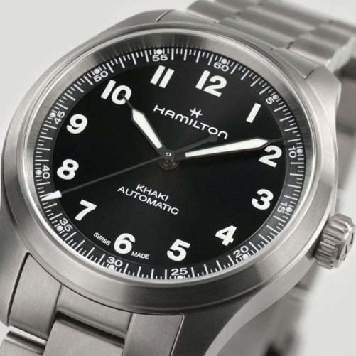 detail Hamilton Khaki Field Titanium Auto 36mm Limited Edition Engineered Garments