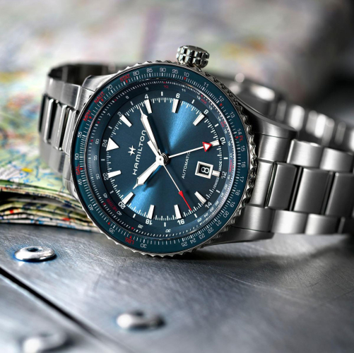 detail Hamilton Khaki Aviation Cpnverter Auto GMT H76715140