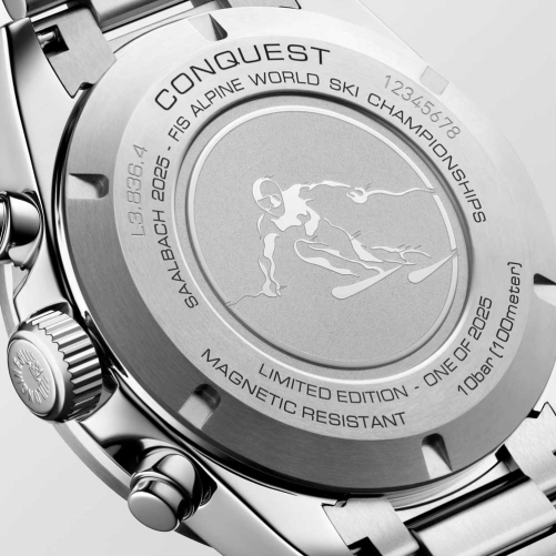 detail Longines Conquest Chrono Ski Edition L3.836.4.52.9