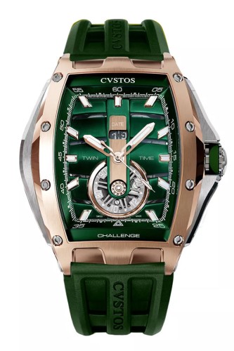 detail CVSTOS Challenge Twin-Time 5N Red Gold Green Dial A01108.4127001