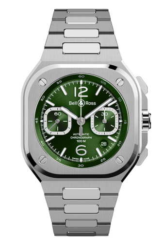 detail Bell & Ross BR 05 Chrono Green Steel BR05C-GN-ST/SST