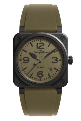 detail Bell & Ross New BR 03 Military Ceramic BR03A-MIL-CE/SRB